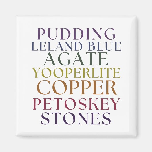 Michigan Rockhound Agate Petoskey Stone Magent Magneet (Voorkant)