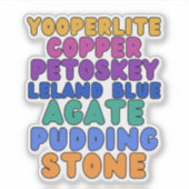 Michigan Rockhound Custom-Cut Vinyl Sticker  (Voorkant)