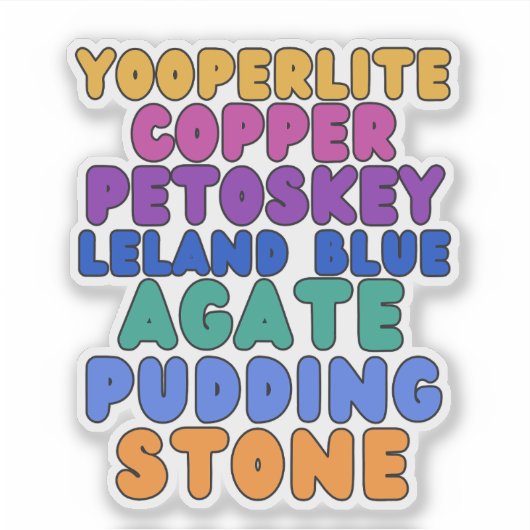 Michigan Rockhound Custom-Cut Vinyl Sticker  (Voorkant)