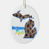 Michigan rocks | Patroon van petoespeelsteen Keramisch Ornament (Rechts)