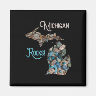 Michigan Rocks Petoskey Stone Hunting T-shirt Grea Magneet