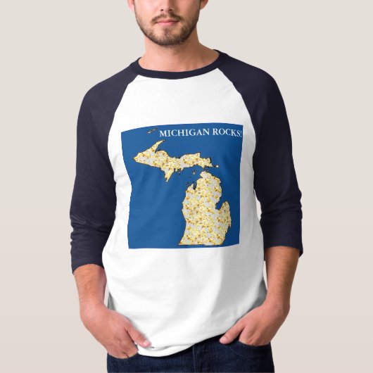MICHIGAN ROCKS! T-SHIRT (Voorkant)