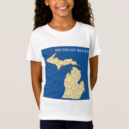 MICHIGAN ROCKS! T-SHIRT (Voorkant)