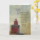 Michigan Rode Vuurtoren voor papa Kaart (Gele Bloem)