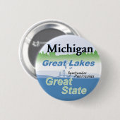 MICHIGAN RONDE BUTTON 5,7 CM (Voorkant /achterkant)