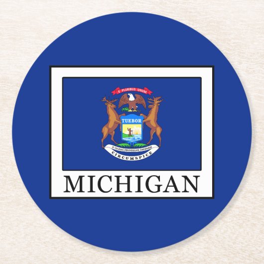 Michigan Ronde Kartonnen Onderzetter (Voorkant)
