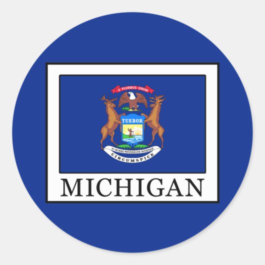 Michigan Ronde Sticker (Voorkant)