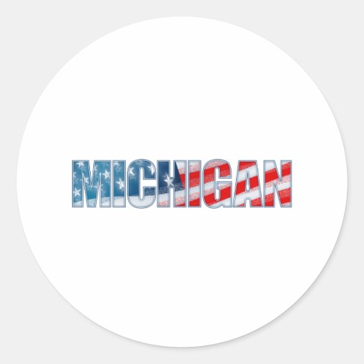Michigan Ronde Sticker (Voorkant)