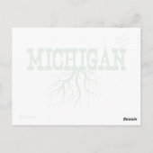 Michigan Rooted with Green Tree Roots Word Art Briefkaart (Achterkant)