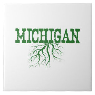 Michigan Roots Word Art keramisch teile Tegeltje