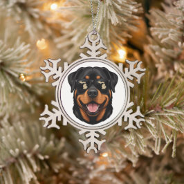 Michigan Rottweiler met zonnebril Tin Sneeuwvlok Ornament