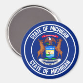Michigan Round Emblem Magneet (Voorkant / Achterkant)