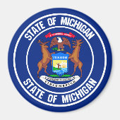 Michigan Round Emblem Magneet (Voorkant)