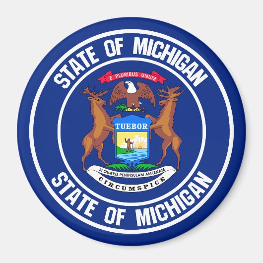 Michigan Round Emblem Magneet (Voorkant)