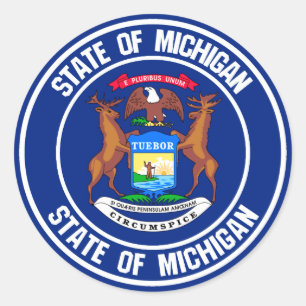 Michigan Round Emblem Ronde Sticker