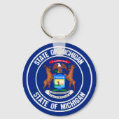 Michigan Round Emblem Sleutelhanger (Voorkant)