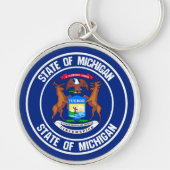 Michigan Round Emblem Sleutelhanger (Voorkant)