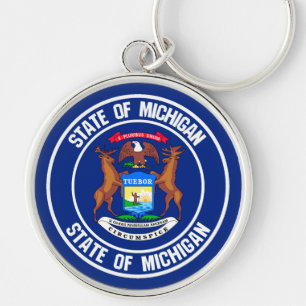 Michigan Round Emblem Sleutelhanger