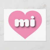 MIchigan roze hart - Ik hou van mi Briefkaart (Voorkant)