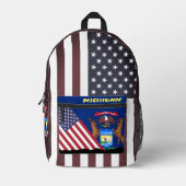 Michigan rugzak,  Amerikaanse vlag / Michigan Bedrukte Rugzak (Voorkant)