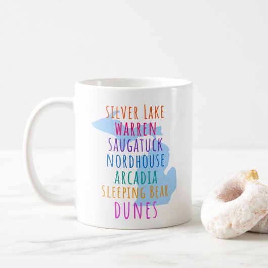 Michigan Sand Dunes Mitten State Coffee Mug Koffiemok (Met donut)