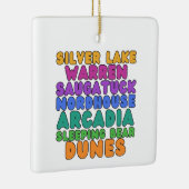 Michigan Sand Dunes Rainbow Bubble Letter Ornament (Rechts)