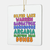 Michigan Sand Dunes Rainbow Bubble Letter Ornament (Links)