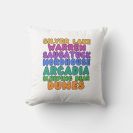 Michigan Sand Dunes Rainbow Text Throw Pillow Kussen