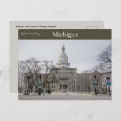 Michigan Sate Capitol Lansing Michigan Briefkaart (Voorkant / Achterkant)
