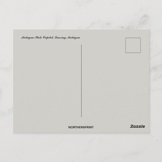 Michigan Sate Capitol Lansing Michigan Briefkaart (Achterkant)
