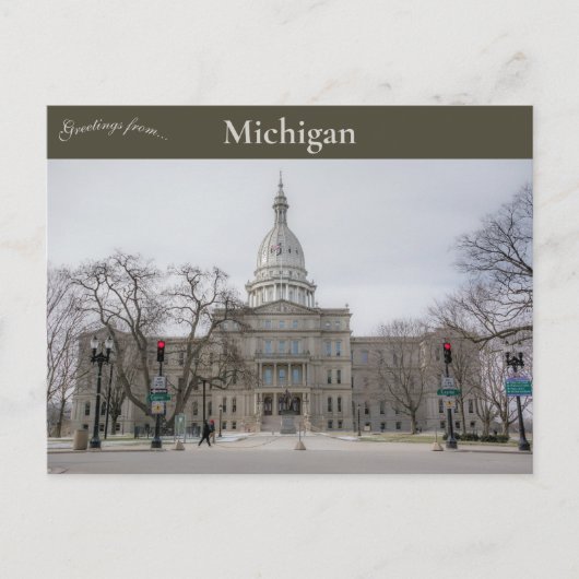 Michigan Sate Capitol Lansing Michigan Briefkaart (Voorkant)