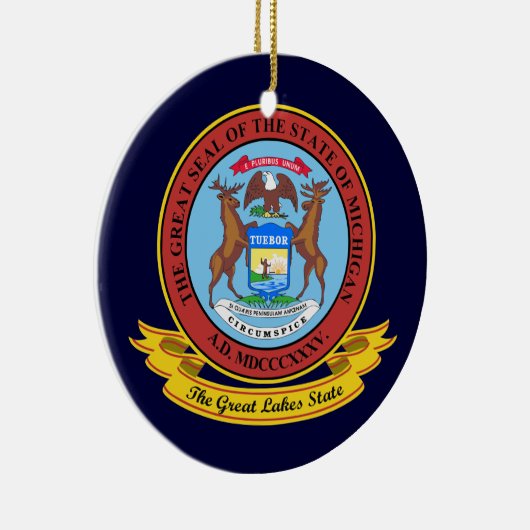 Michigan Seal Keramisch Ornament (Rechts)