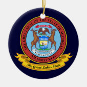 Michigan Seal Keramisch Ornament (Voorkant)