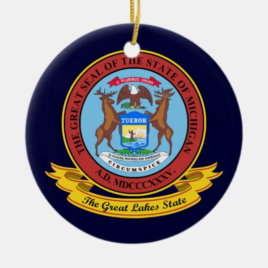 Michigan Seal Keramisch Ornament (Voorkant)