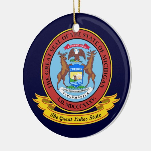 Michigan Seal Keramisch Ornament (Links)
