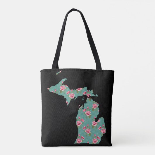 Michigan Shabby Rozen en Stippen | Aanpassen Tote Bag (Achterkant)