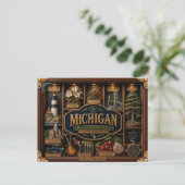 Michigan Shadow Box 3D Figuur Staat Briefkaart (Staand voorkant)