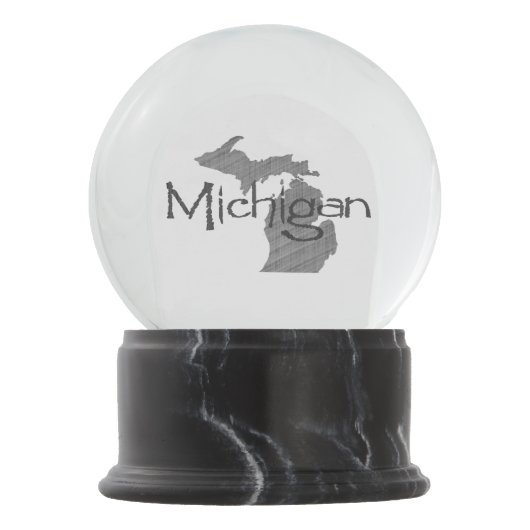 Michigan Shaped  Gray Chalkboard Naam Sneeuwbol (Voorkant)