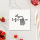 Michigan Shaped Gray Textured  Chalkboard Servetten (Insitu)