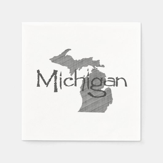 Michigan Shaped Gray Textured  Chalkboard Servetten (Voorkant)