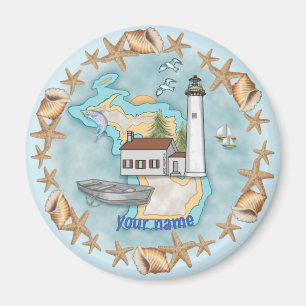 Michigan Shells Lighthouse magneet