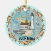 Michigan Shells Lighthouse Ornament (Voorkant)