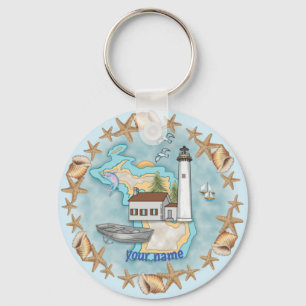 Michigan Shells Lighthouse sleutelhanger