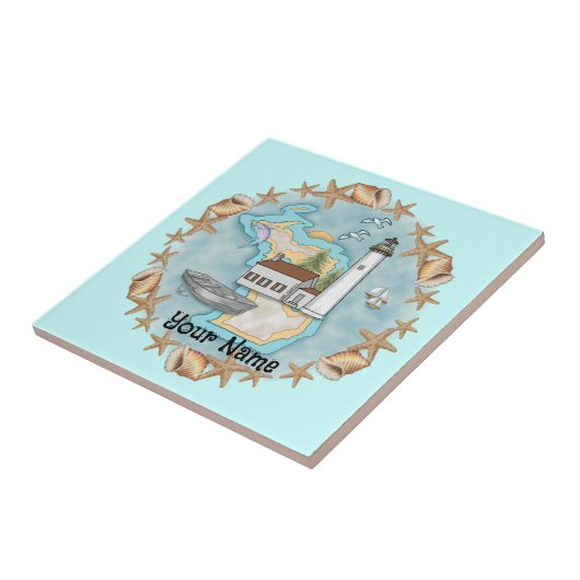 Michigan Shells Lighthouse Tegel Tegeltje (Zijkant)