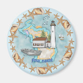 Michigan Shells vuurtoren magneet (Voorkant)