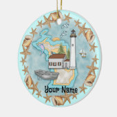 Michigan Shells Vuurtoren Ornament (Links)