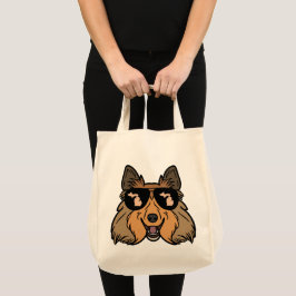 Michigan Shetland Shepperdhond met zonnebril Tote Bag