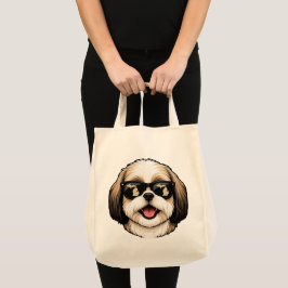 Michigan Shih Tzu met zonnebril Tote Bag