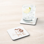 Michigan silhouet met hart liefde koper bier onderzetter (Rechterzijde)