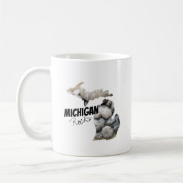 Michigan Silhouette gevuld met petoskeystonen Koffiemok